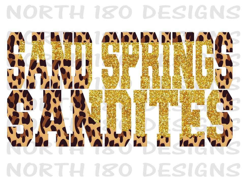 Sand Springs Cheetah and Glitter T-Shirt